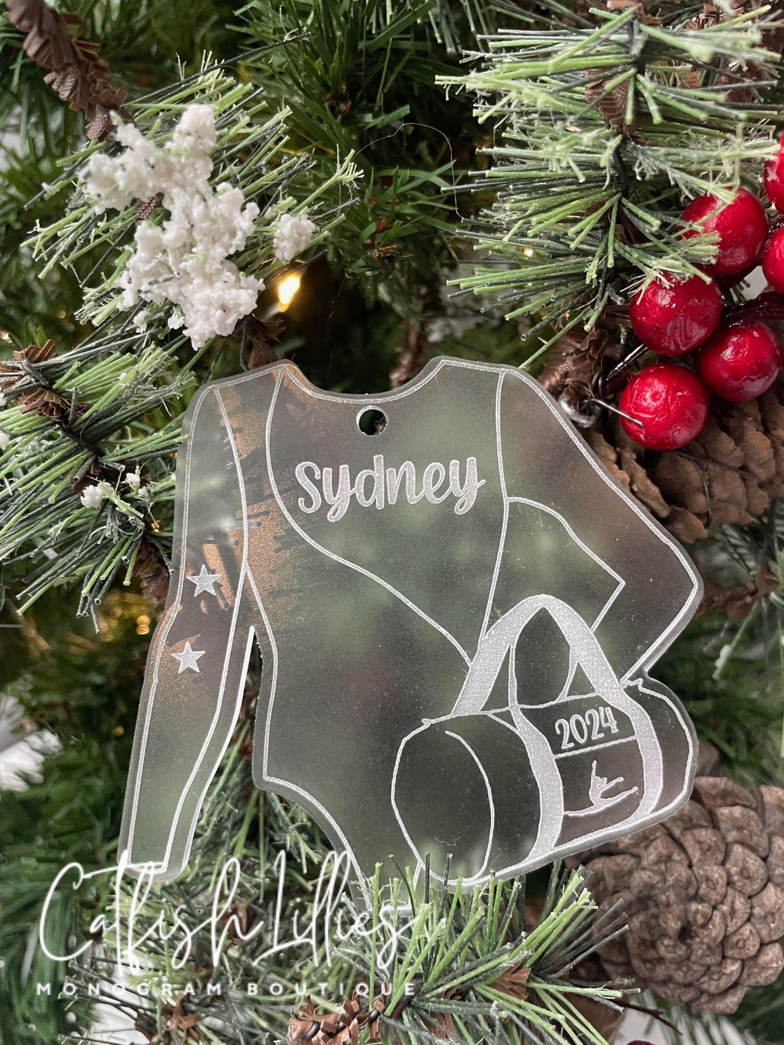 Gymnastics Christmas Ornament, Christmas Ornament, Acrylic, Keepsake