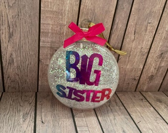 Big Sister Ornament, Christmas Ornament, Personalized Ornament