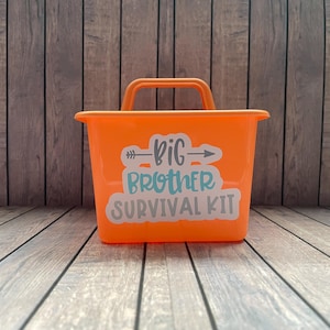 Personalized Big Brother Survival Kit: Small Plastic Caddy