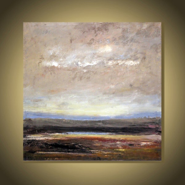 Large 40 x40 inches Abstract Landscape Painting Original  oil on canvas