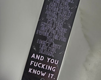 Butcher and Blackbird *Rowan loves Sloane* bookmark