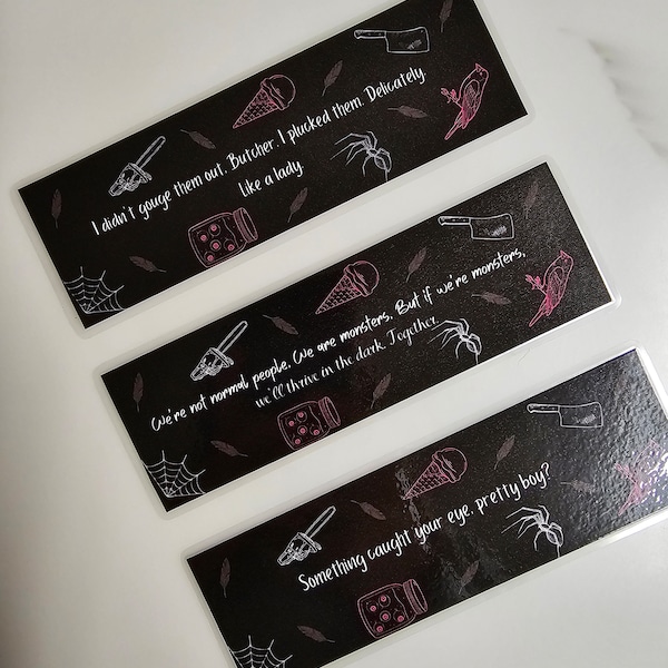 Butcher and Blackbird bookmark (3 different sayings)