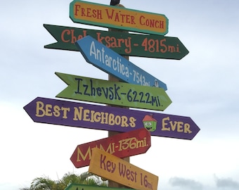 Family Directional signs Personalized home decor gift, Direction arrows wayfinding with mileage Fully customizable Outdoor decor