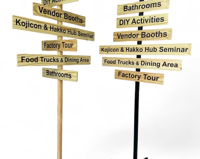 Event Directional Sign, Wayfinding Arrows, Personalized Sign Post Free Standing, Conference Decor, Direction Signage