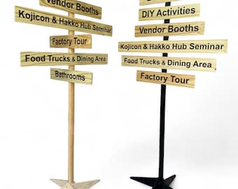 Event Directional Sign, Festival Wayfinding Arrows, Personalized Sign Post Free Standing, Conference Decor, Direction Signage with Stake