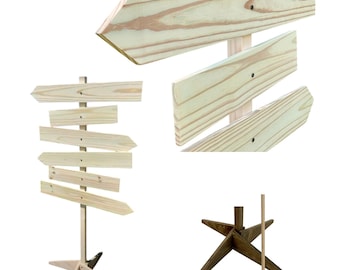 Blank Directional Sign post wood, DIY Project ready, Unfinished arrow boards Outdoor safe mileage signage reusable