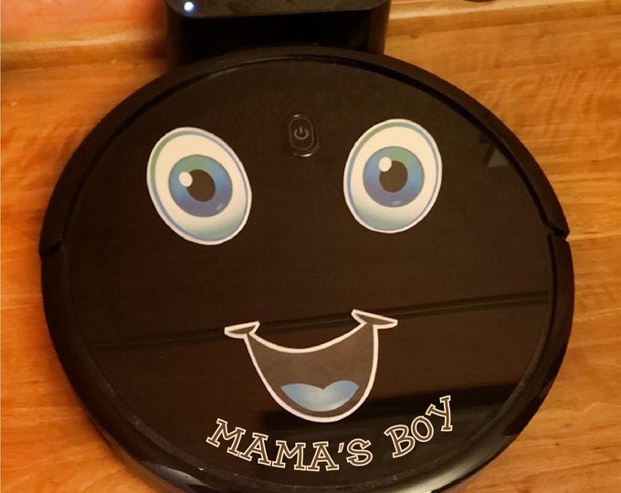 Decal sticker for robot vacuum cleaner or laptop. Happy Face Sticker