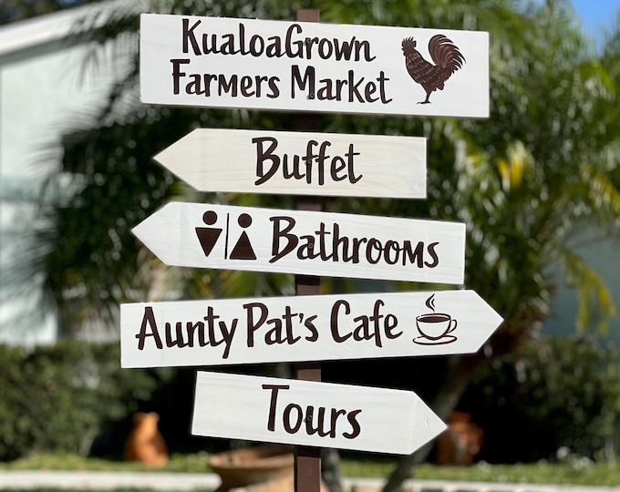 Farm directional sign, Farmers market wayfinding arrow boards, Farm event decor sign post, free standing optional