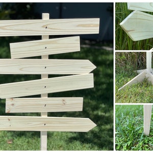 Directional sign post blank, Wood arrow signs, DIY Unfinished arrows, Wayfinding signs with stake