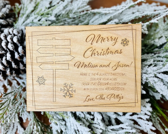 Custom directional sign Wooden Gift certificate. Last minute gift for family. Gift card for from iDecor4you