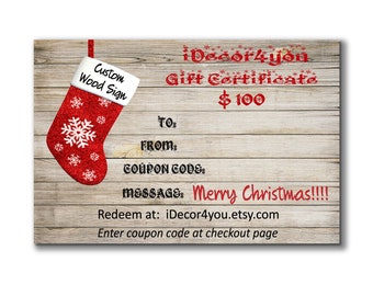 Christmas Gift Certificate Template Personalized