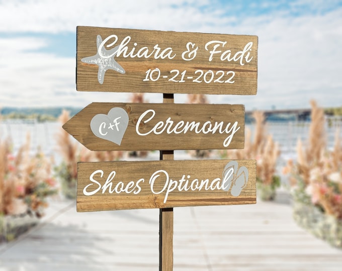 Country wedding decor directional sign, Boho style, Shoes Optional sign for ceremony, Unique gift for couple