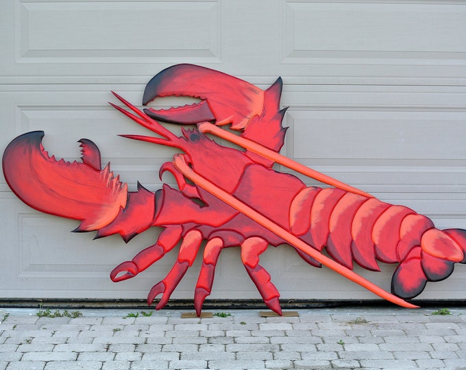 Wood Red Lobster Decor Outdoor. Restaurant Wall Art Wood. Seafood Restaurant Business Sign