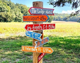 Directional Yard Sign Wood. New Home Housewarming gift idea. Wood yard decor