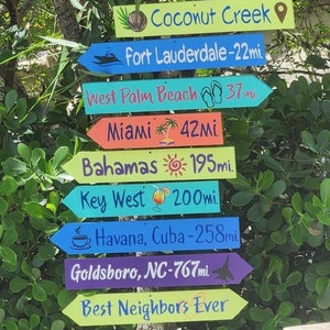 Family Directional Signs Personalized Mileage Arrows, Fully ...