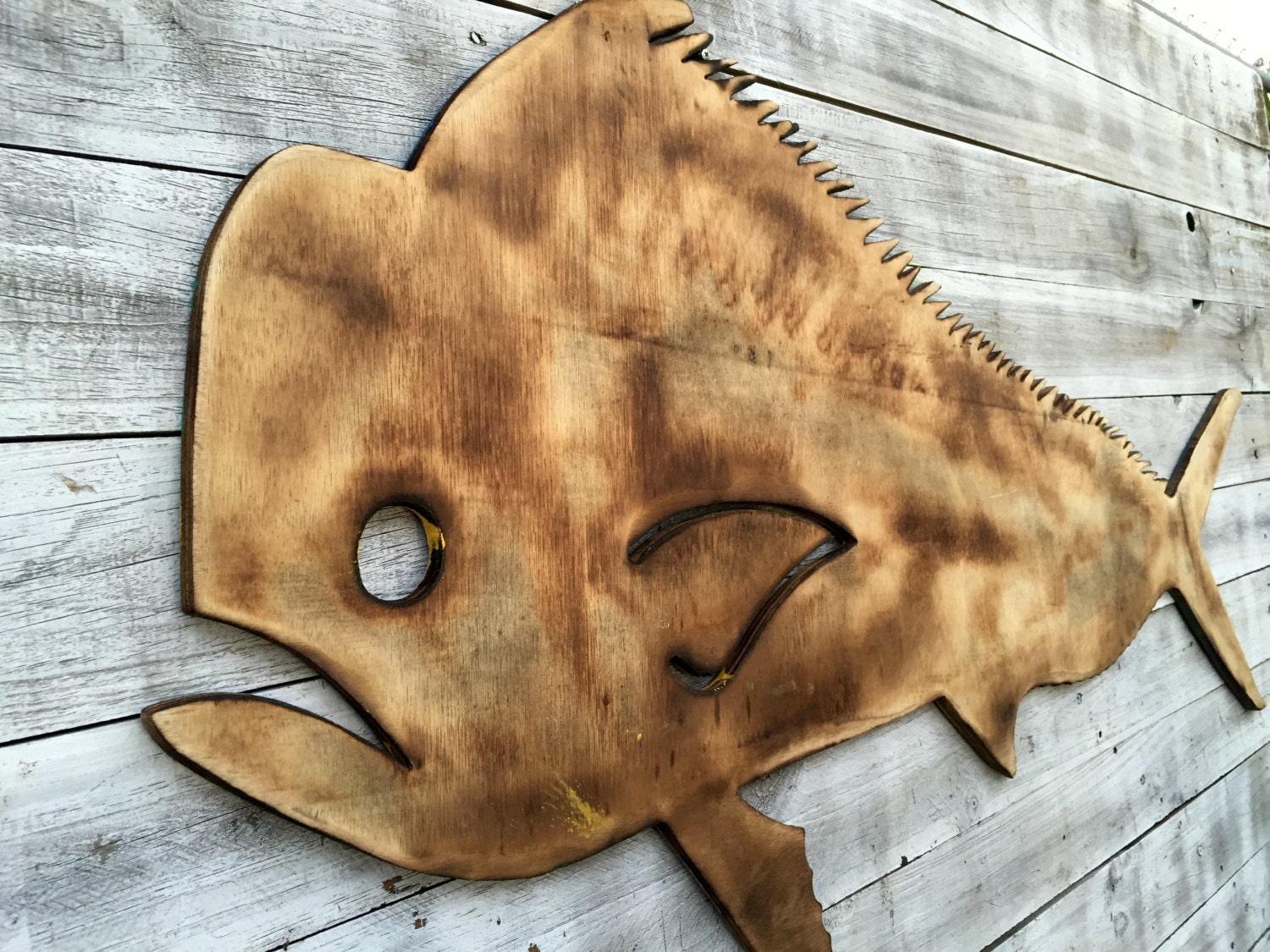 Dolphin Mahi Wood Fish Gift, Outdoor Fish Decor Wall Art, Beach House