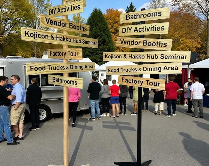 Event Directional Sign, Wayfinding Arrows, Personalized Sign Post Free Standing, Street Fest Decor Direction Signage