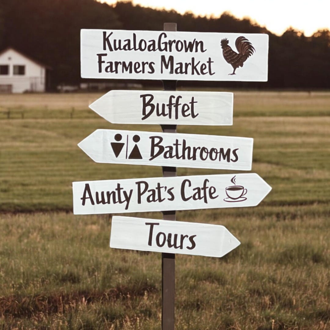 Rustic Directional Sign Post, Farms Market Decor, Wayfinding Arrows ...