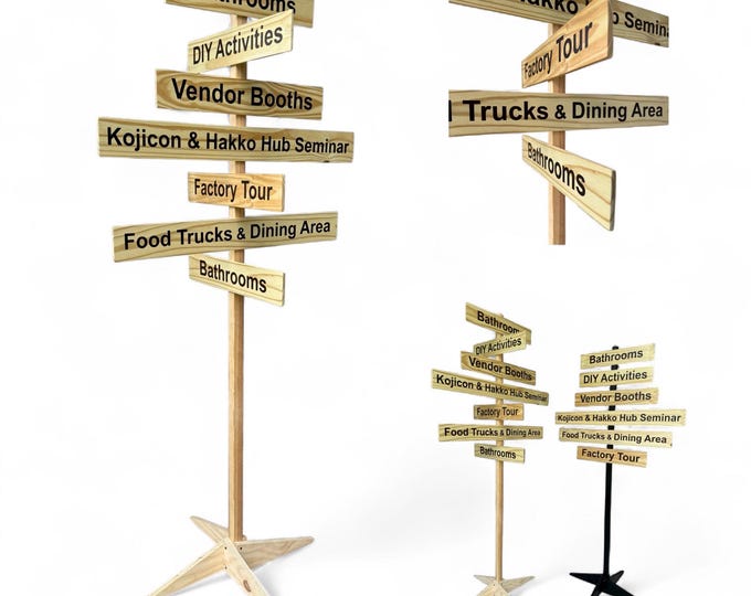 Event Directional Sign, Festival Wayfinding Arrows, Personalized Free Standing Sign Post, Conference Decor, Direction Signage with Stake