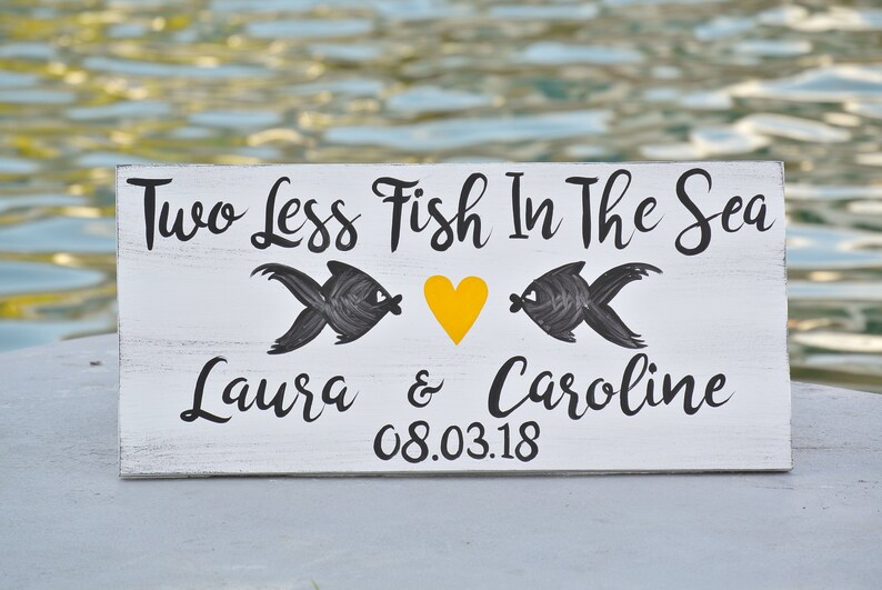 Valentines Day Gift Two Less Fish In The Sea Custom Color Etsy