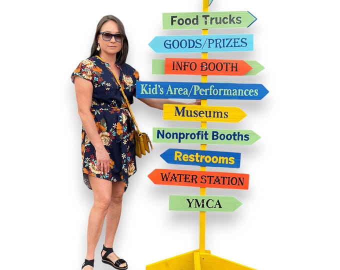 Directional Sign Post Personalized, Destination Arrow boards, Customizable Navigation Signage, Free standing