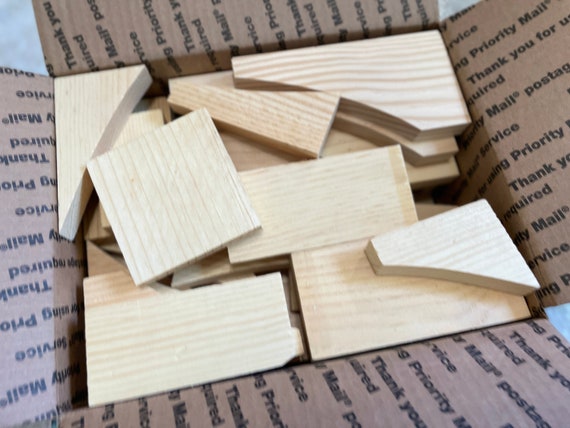 Wood Craft scraps 50+ pieces. random shapes and sizes lumber DIY for kids. Lot 1, 2