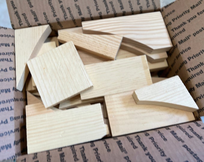 Wood Craft scraps 50+ pieces. random shapes and sizes lumber DIY for kids. Lot 1, 2