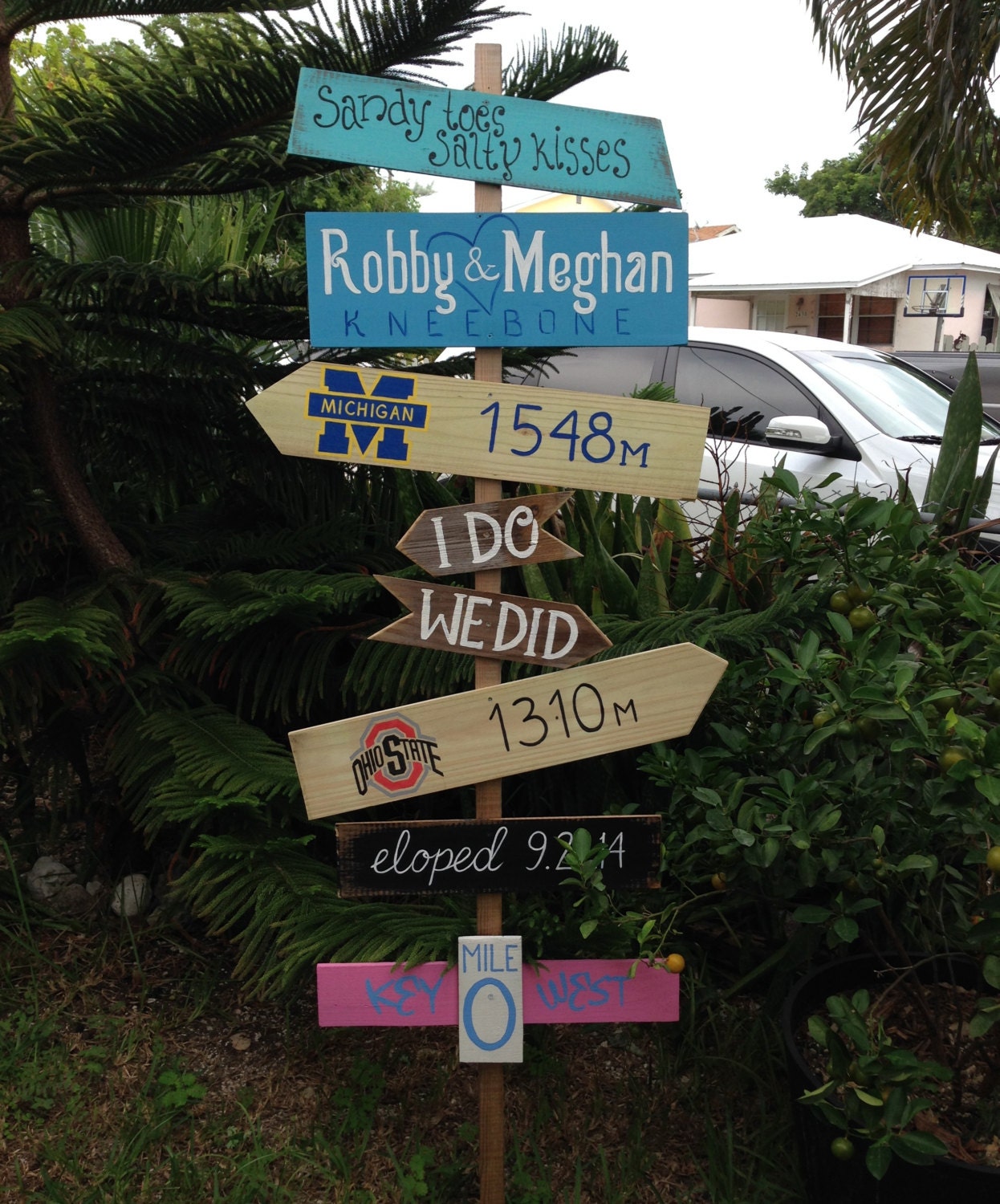Rustic Wooden Directional Wedding Sign Beach Wedding Decor