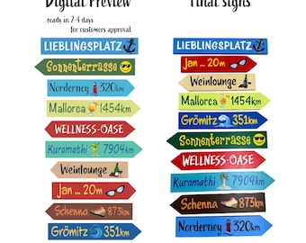 Family Directional signs Personalized mileage arrows, Fully customizable for Home backyard decor, new home gift idea