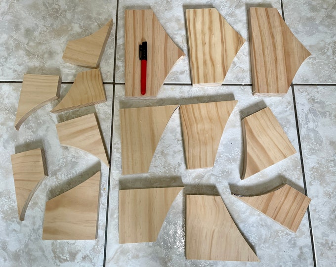 Wood Craft scraps 15+ Large pieces. Premium pine wood. random shapes and sizes lumber DIY for kids. Average size 8x5 inches.