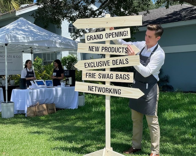 Blank Directional Sign Customizable, DIY Project ready, Unfinished arrow boards Outdoor safe signage Reusable.