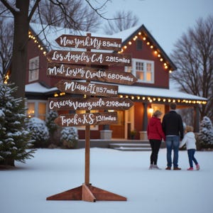 Family dictional sign post home decor gift for parents