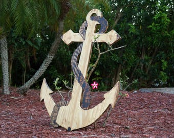 Wooden anchor guest book, Rustic wedding decor, Anchor guestbook, Gift for couple, Newlywed gift idea