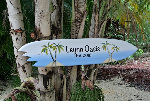 Gift for him Christmas. Outdoor decor Family Oasis. Surfboard wood sign. Beach House wall art. Outdoor decor