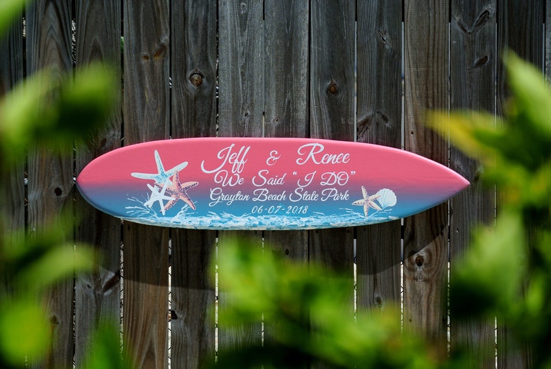 Luxury Wedding Surfboard Sign Wood Tropical Beach Wedding Etsy