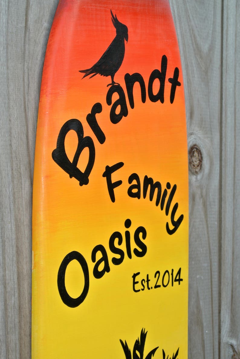 Personalized Surfboard Decor. Outdoor Surfboard Wood Sign. Etsy