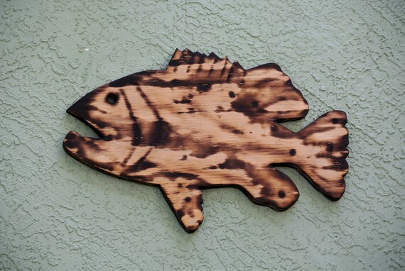 Rustikale Fisch Wand Kunst Holz Goliath Grouper Strand Haus Etsy