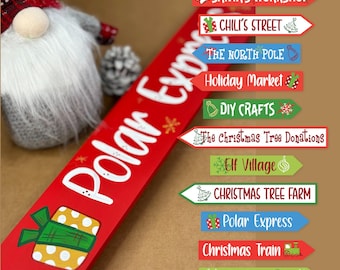 Christmas Directional arrows signs, Personalized Holiday decor gift for mom and dad