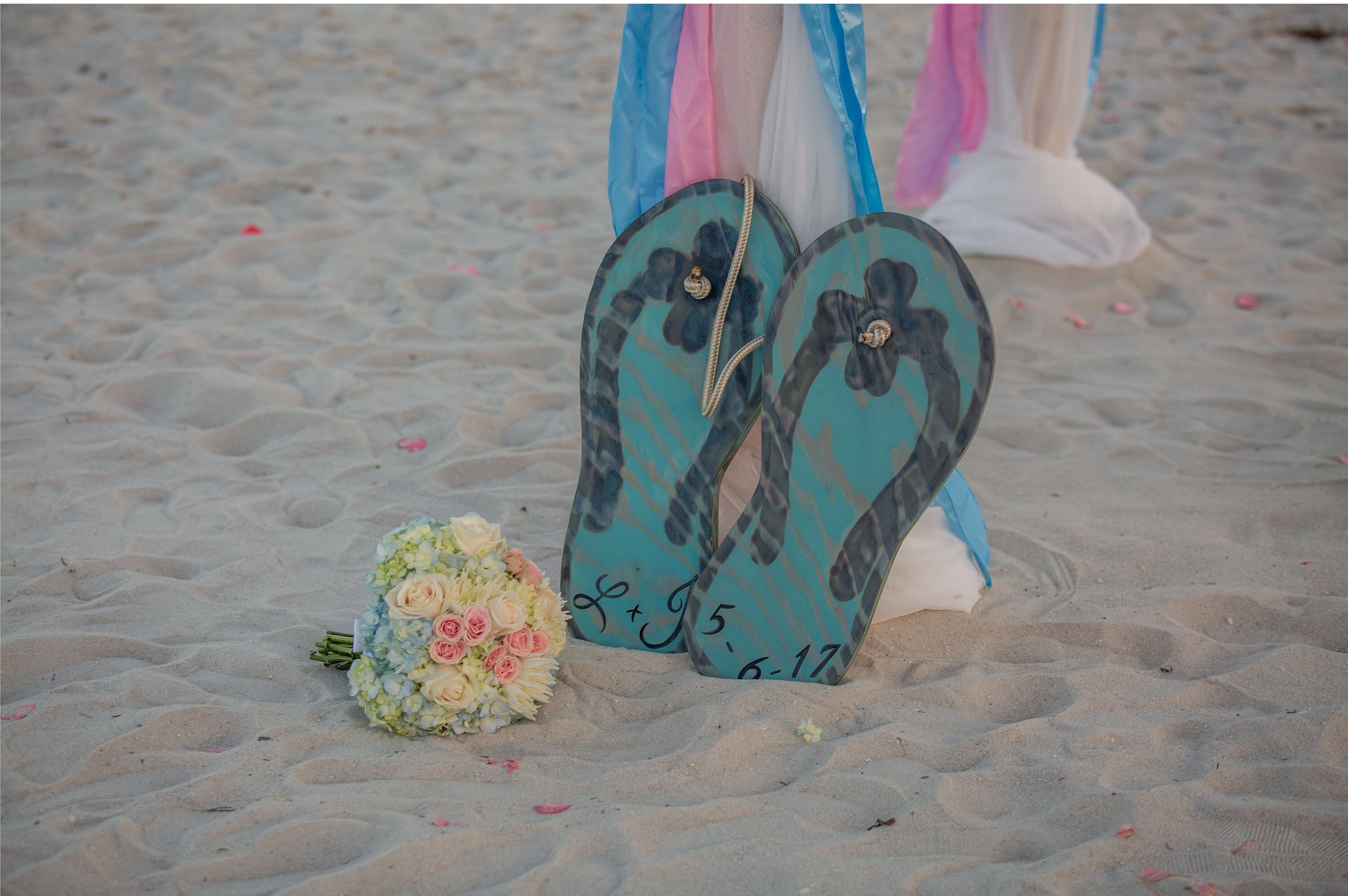 Large Wedding Guest Book Alternative Flip Flop Wood Sign Wedding