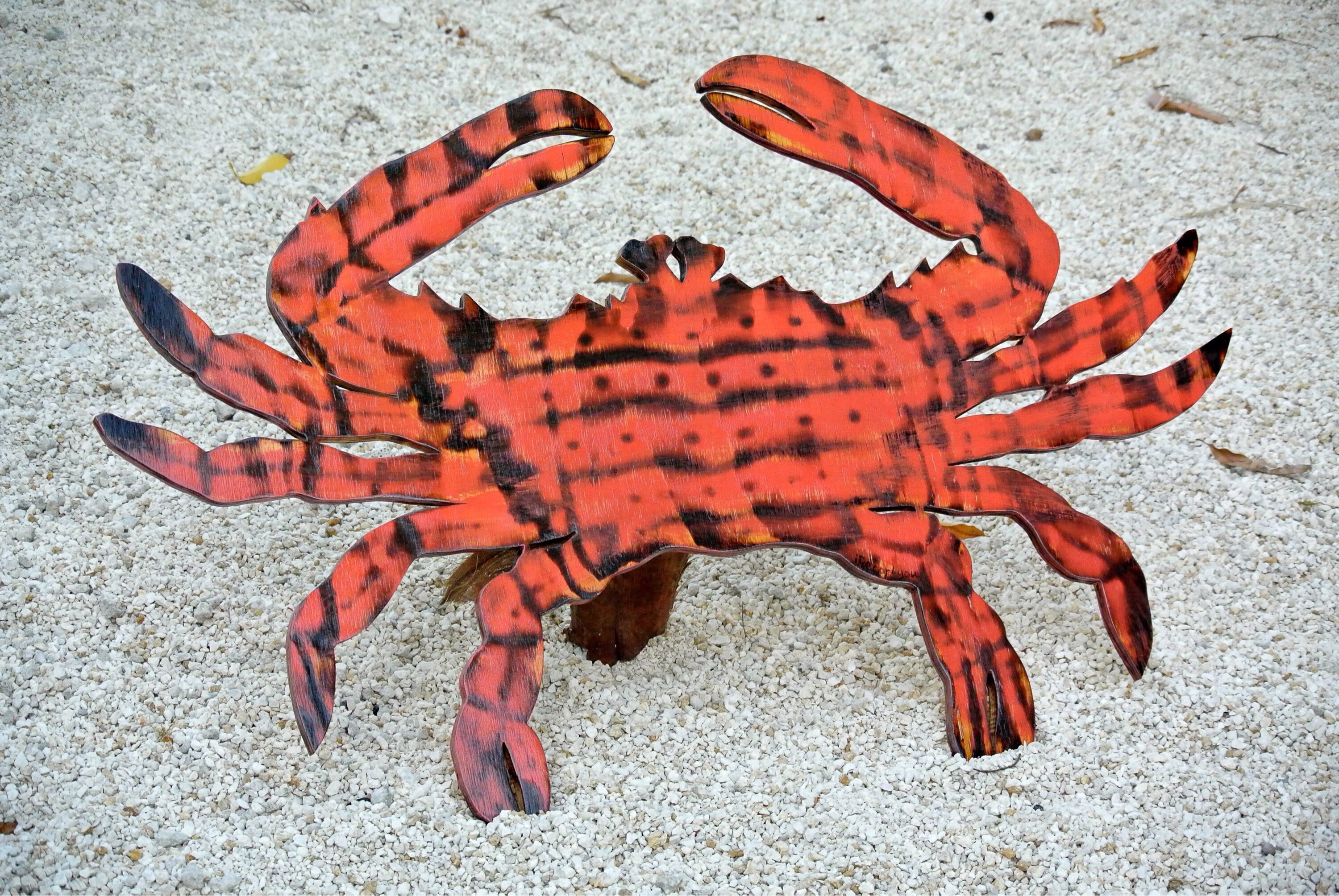 Large Wooden Red Crab Decor Rustic Wood Crab Wall Art Family