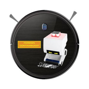 Vreemde verontreiniging M-O-sticker voor robotstofzuiger. Wasbare gelamineerde sticker.