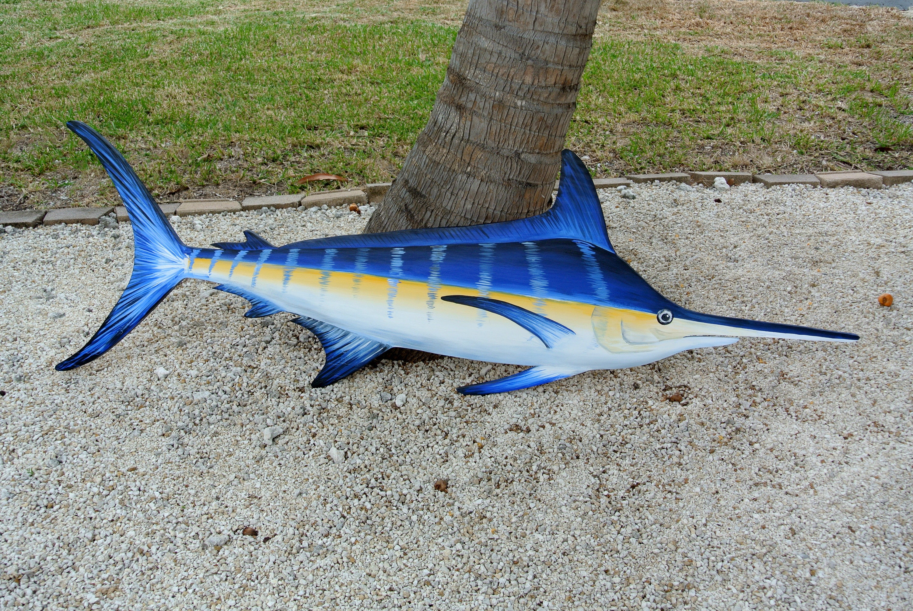 Large Blue Marlin Wood. Pool Deck decor. Fisherman gift for man.