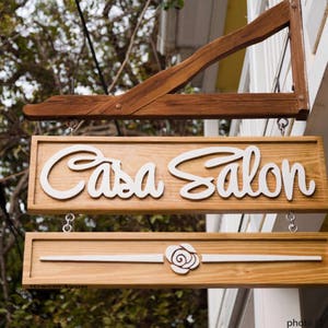 Carved Wood Business Sign, Advertising Outdoor Signage, Company name sign, Business logo design image 2