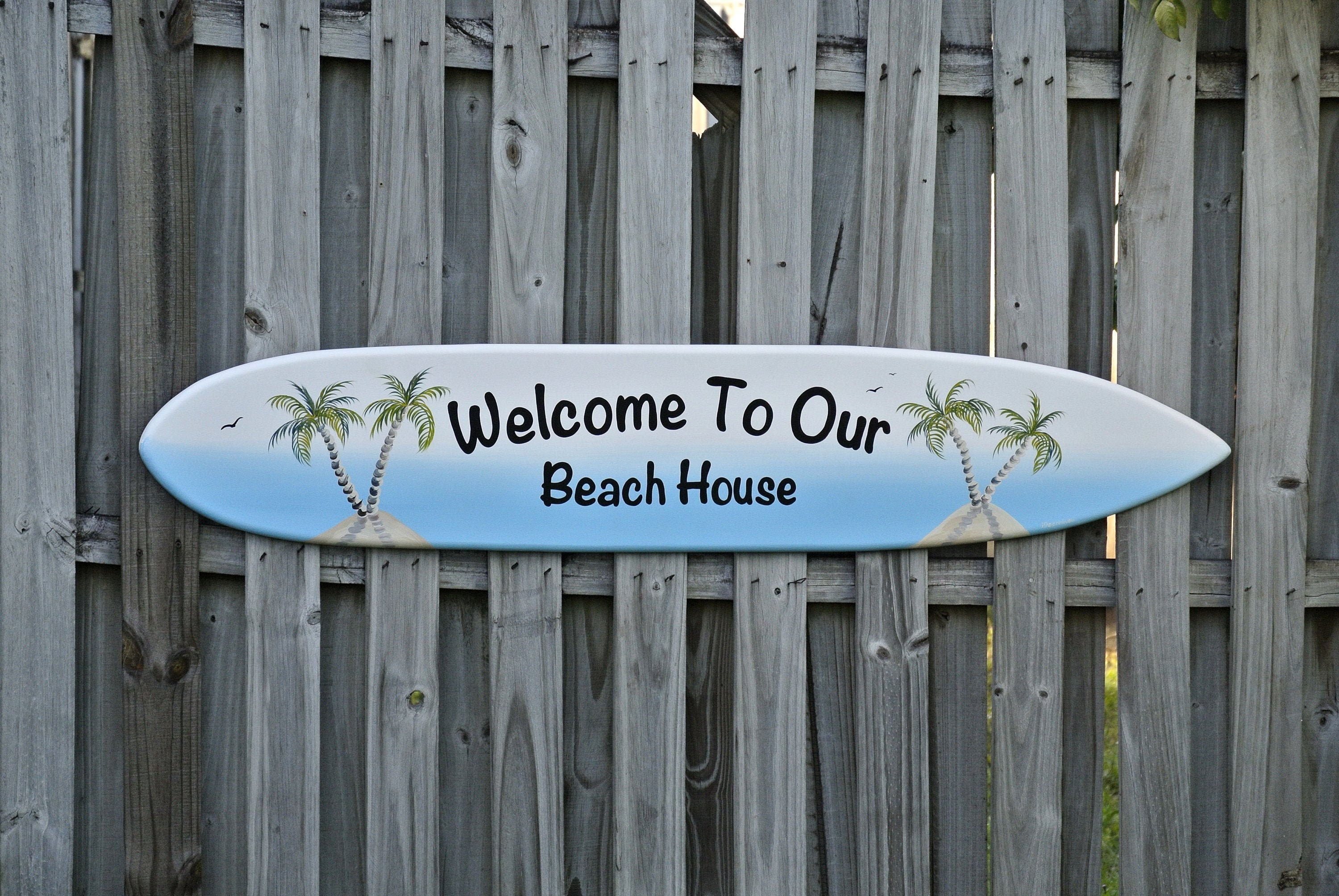 Welcome To Beach House Surfboard Wall Decor Surfboard Wood Sign For