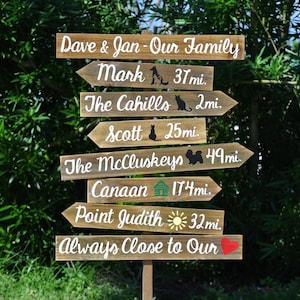 Our Family Rustic Directional Sign. Parents Gift. Garden Decor for New Home. Entryway sign.