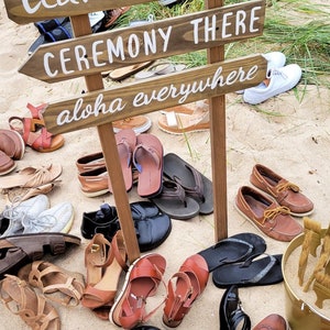 Shoes Here Vows There Love Everywhere wedding sign rustic. Beach wedding decor gift image 3
