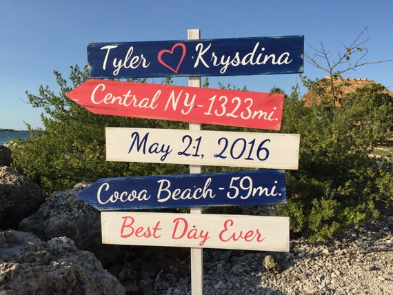 Navy And Coral Wedding Sign Beach Wedding Decor Gift For Etsy