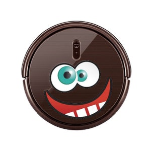 Crazy Funny face sticker decal for Robot Vacuum cleaner. Custom Personalized