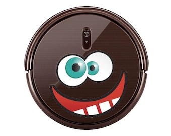 Crazy Funny face sticker decal for Robot Vacuum cleaner. Custom Personalized