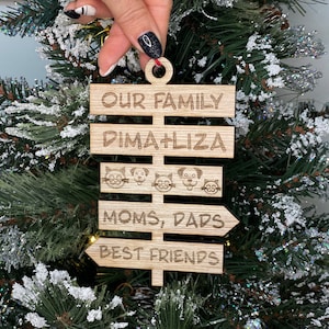 Directional sign Christmas ornament gift for Family. Family Christmas ornament. Last minute gift